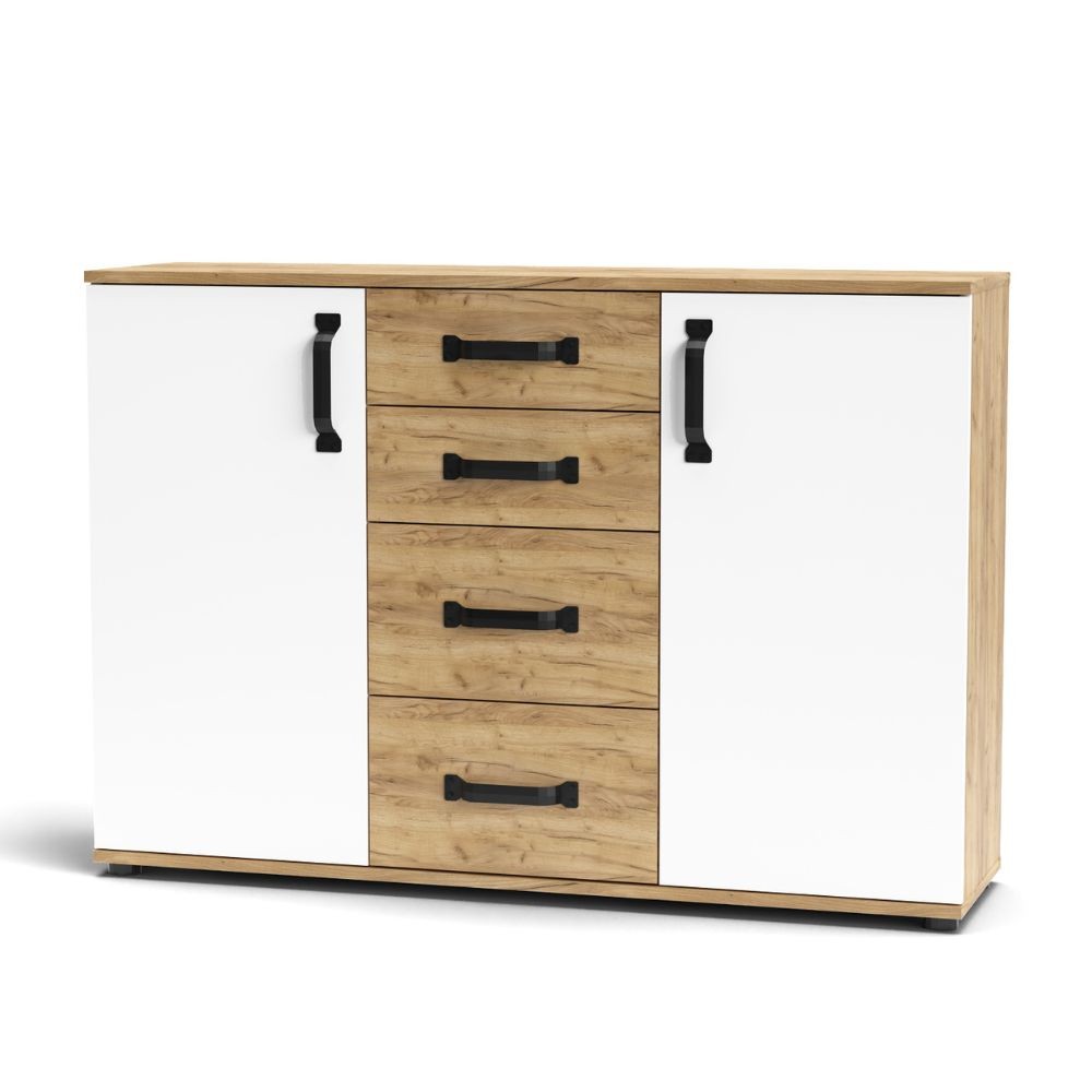 Credenza rovere e bianco 120x83x32 cm