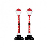 Set 2 Lampioni Babbo Natale per presepe h10,8 cm