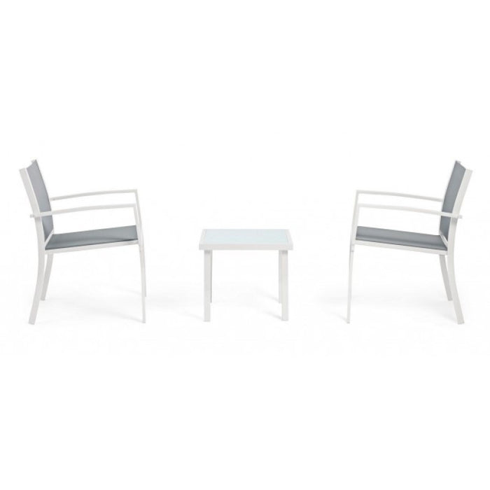 Set 3 pezzi da giardino salotto in metallo Auri bianco