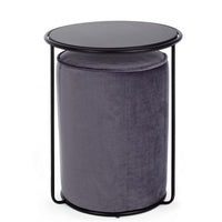 Set combinato moderno tavolino-pouf Annika grigio scuro