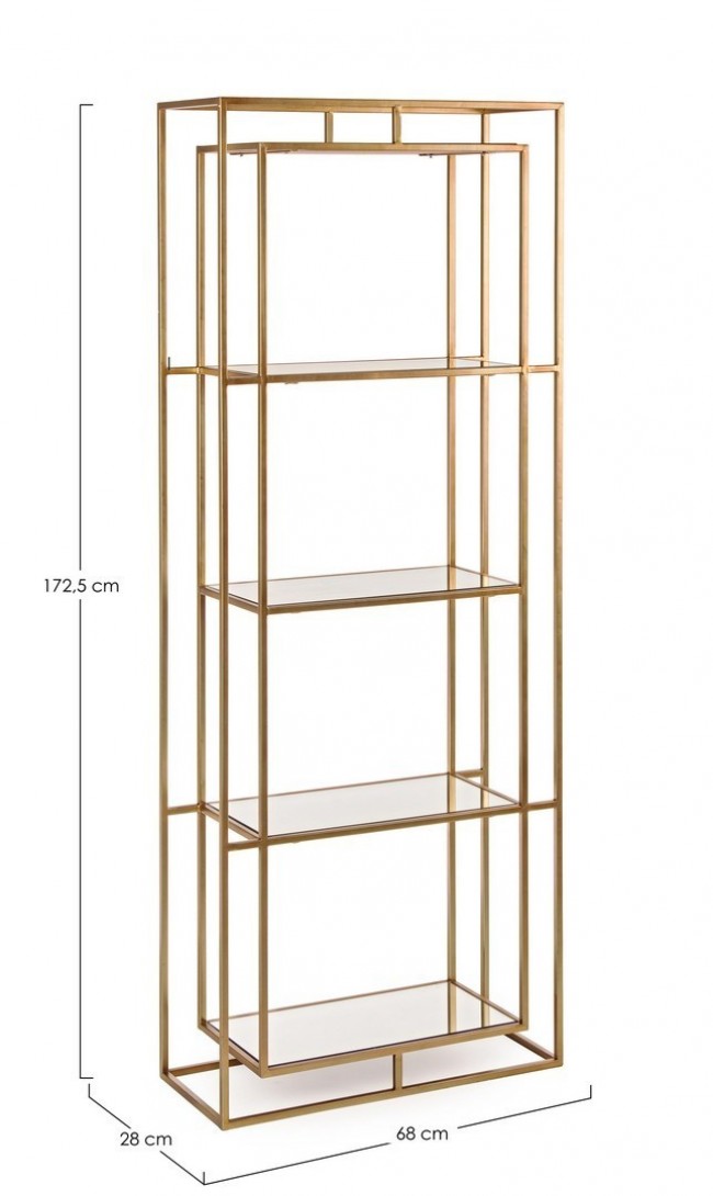 Libreria in vetro 68x28x172.5 cm