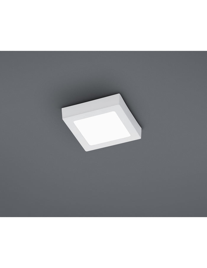 Plafoniera Quadrata Zeus Led Dimmerabile Bianco 18x18 cm Trio Lighting