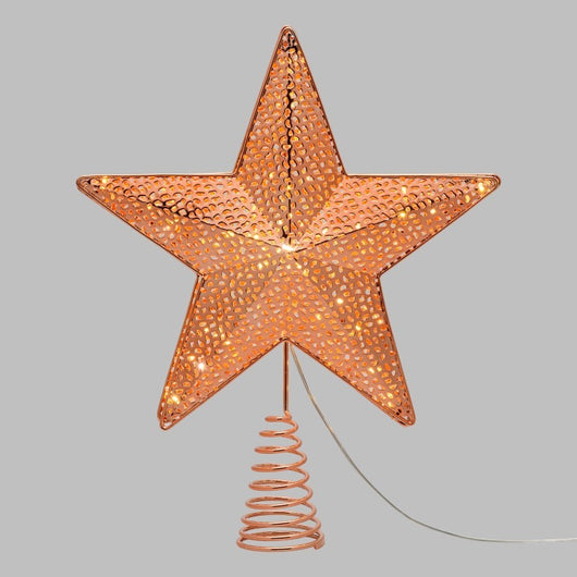 Puntale Stella Metallo Rame Ø25xH30cm