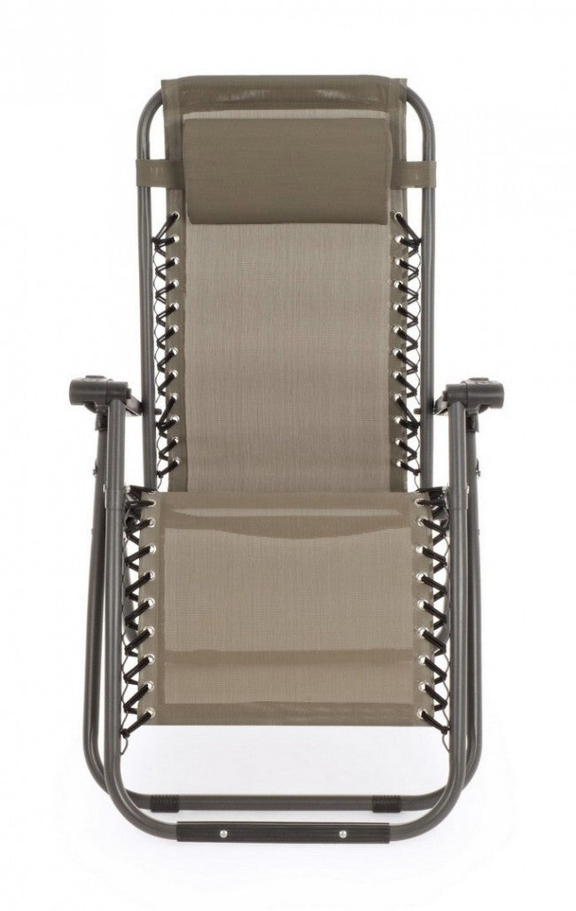Sedia a Sdraio Pieghevole Martin Tortora - Acciaio Trattato, Tessuto in Textilene 540gr/m2 - Misure: 65a x 176b x 80h cm