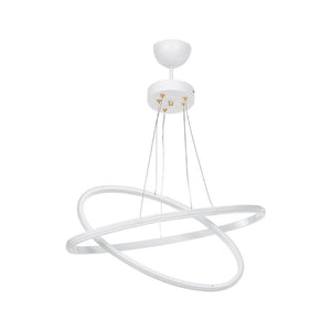 Lampada a sospensione Muso due anelli bianchi Led MDL4438 EFFEZ