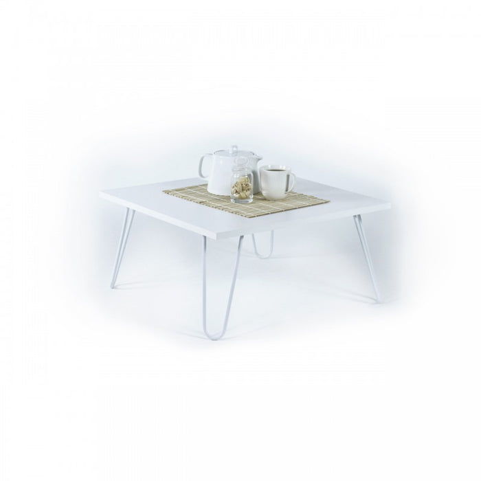 Tavolino per colazione letto bianco Con gambe pieghevoli cm 60 x 60 x 29 h EFFEZ