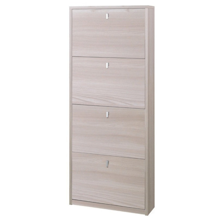Scarpiera slim salvaspazio quattro ante Olmo Chiaro 63x18x h154 cm