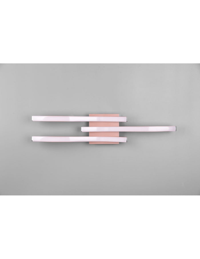 Plafoniera Soffitto Moderna 3 Bacchette Led 4000k Route Oro Rosa Trio Lighting