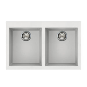 Lavello 79x50 cm 2 vasche bianco