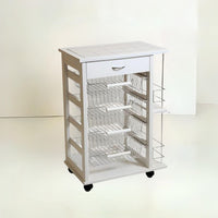 Carrello bianco con cassetto 85x59x39