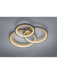 Plafoniera Granada 3 Anelli Nero Led 36w Dimmerabile Trio Lighting