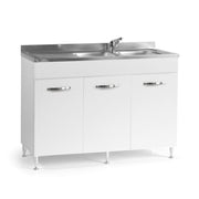 Sottolavello per cucina  3 ante Bianco reversibile Cm 120x50xH 85