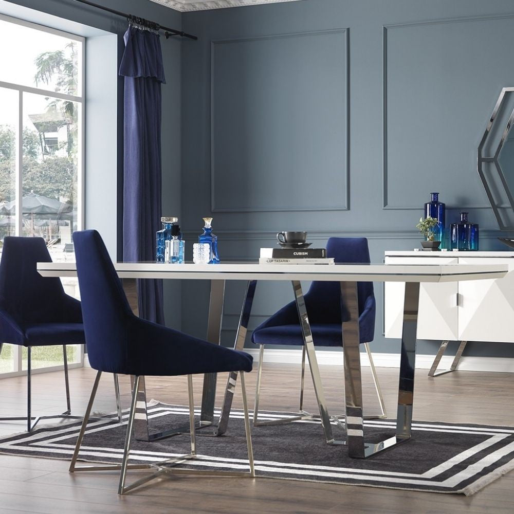 Tavolo bianco laccato 185x95x78