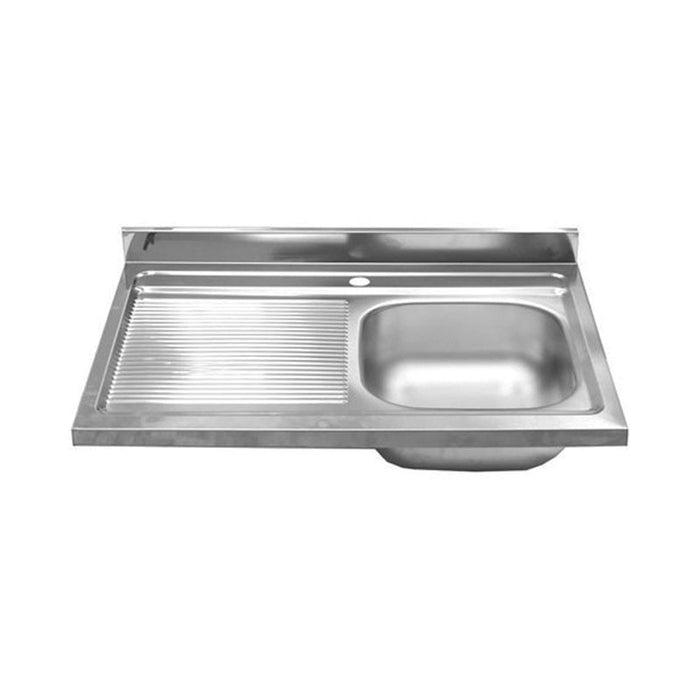 Lavello cucina vasca con gocciolatoio sx in acciaio da appoggio 50x80 cm(N216SX)