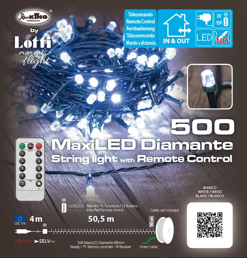 Catena 500 MaxiLED Diamante BIANCO 15F 4+50 ,5m