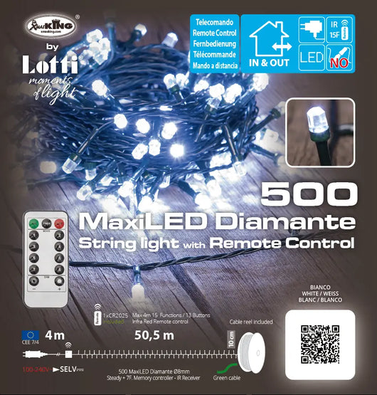 Catena 500 MaxiLED Diamante BIANCO 15F 4+50 ,5m