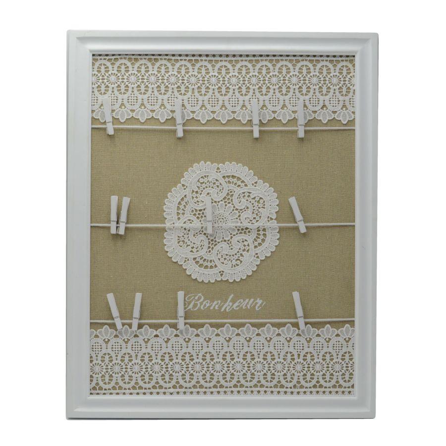 Portamemo legno pizzo rettangolare cm40x1,5h50