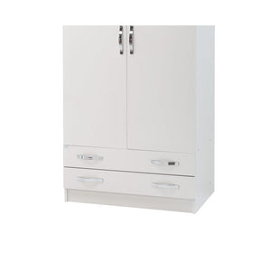 Armadio 2 ante con cassettiera Bianco Frassinato Cm 91x52xH 210