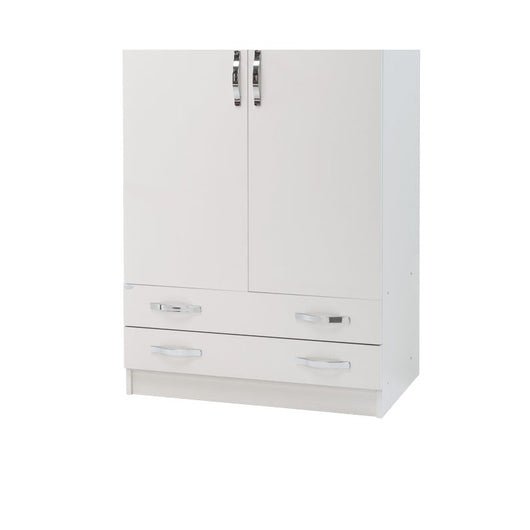 Armadio 2 ante con cassettiera Bianco Frassinato Cm 91x52xH 210