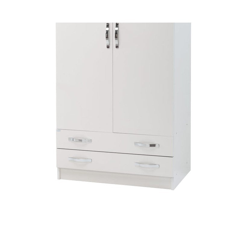 Armadio 2 ante con cassettiera Bianco Frassinato Cm 91x52xH 210