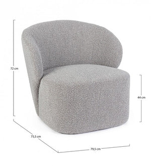 Poltrona grigia boucle 79.5x75.5x72