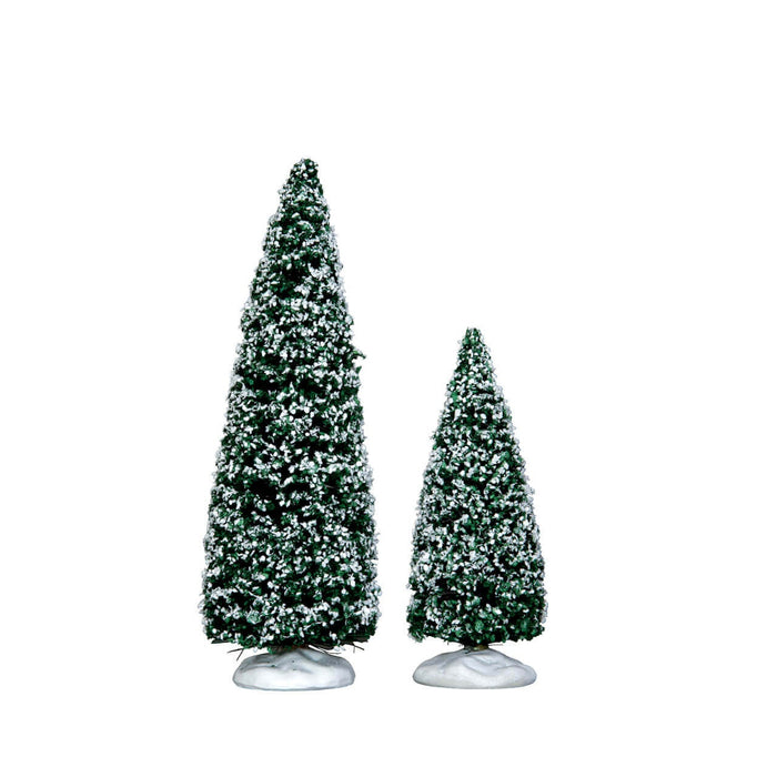 Lemax Snowy Juniper Tree Medium & Small - Albero Di Ginepro Innevato Medio E Piccolo Gioco invernale decorazione per villaggio Natale