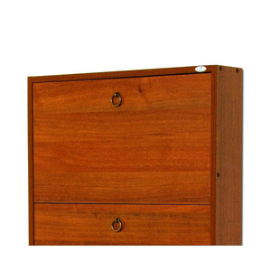 Scarpiera Slim in legno nobilitato 5 ribalte noce antico h.180x65x15 cm