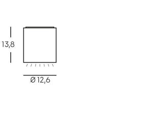 Lampada da soffitto in alluminio pressofuso, diffusore in vetro trasparente, consumo 12W, flusso luminoso 1040 lumen, luce calda grafite