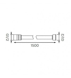 Doccia flessibile in acciaio da 150 cm