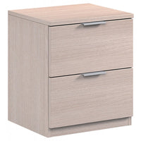 Comodino camera due cassetti rovere chiaro CM.38X34 x 45h