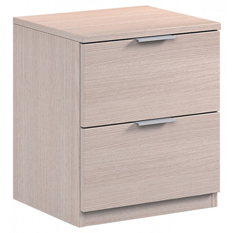 Comodino camera due cassetti rovere chiaro CM.38X34 x 45h