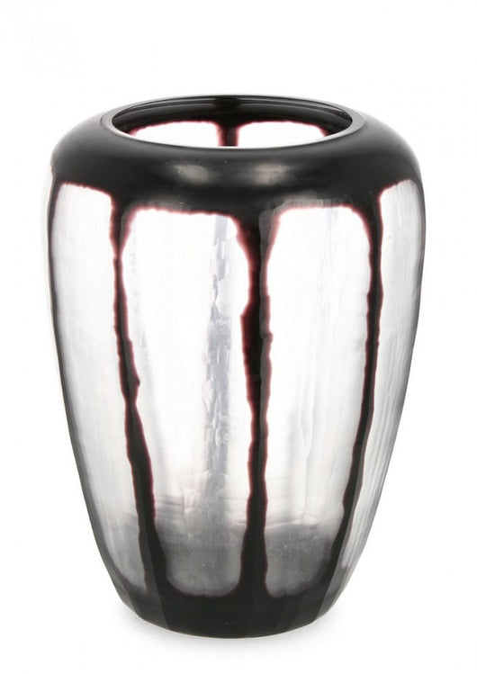 Vaso trasparente nero D.28x35h in vetro