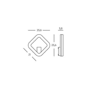 Applique Led 20W 3000K linea quasar grafite