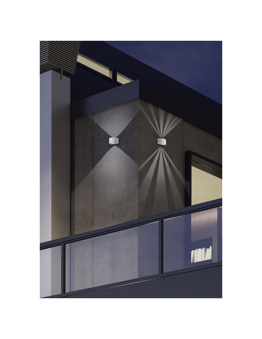 Applique Doppio Fascio Led Rosario Bianco H15 cm IP44 Trio Lighting