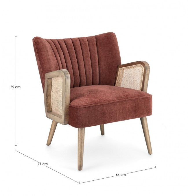 Poltrona virna 64x71x79 cm, mattone