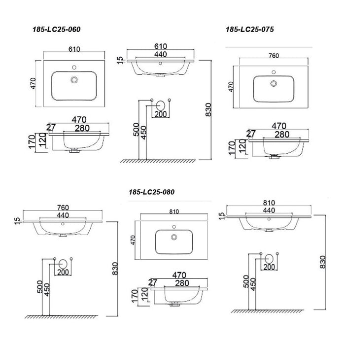 Consolle in ceramica mod. LC25 - Design compatto e raffinato