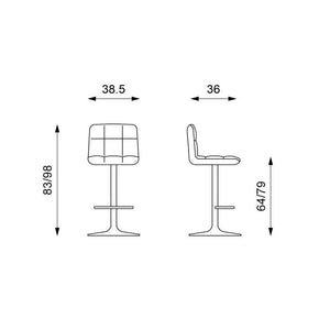 2xSgabello in ecopelle tortora moderno altezza regolabile
