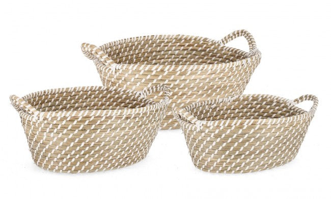 2x Cesta jade ov bianco 37x27x15h, 42x31x17h, 47x36x19h