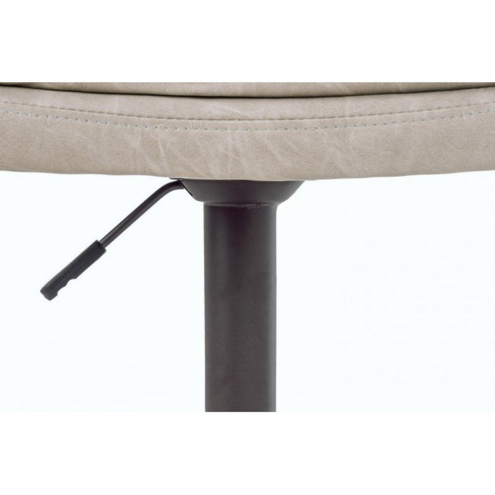 Sgabello bar Connor grigio chiaro in ecopelle vintage