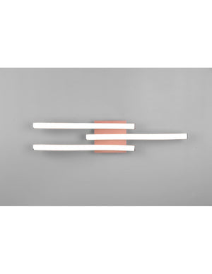 Plafoniera Soffitto Moderna 3 Bacchette Led 4000k Route Oro Rosa Trio Lighting