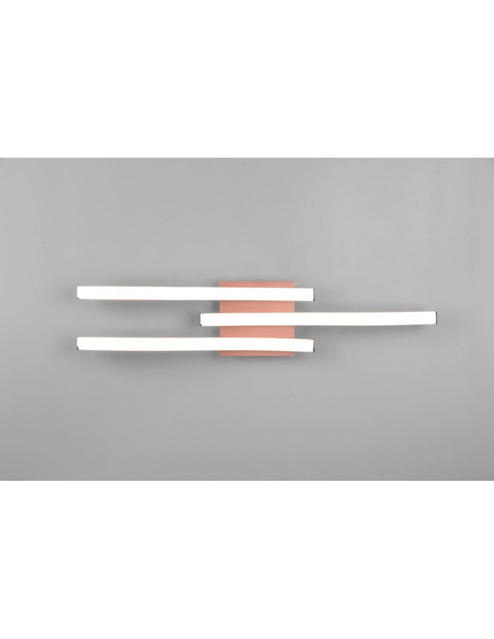 Plafoniera Soffitto Moderna 3 Bacchette Led 4000k Route Oro Rosa Trio Lighting