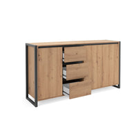 Credenza madia moderna quercia con cassetti stile urban cm 160 x40 x 88 h EFFEZ