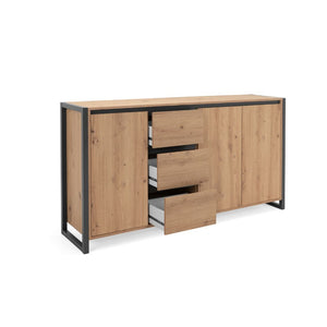 Credenza madia moderna quercia con cassetti stile urban cm 160 x40 x 88 h EFFEZ