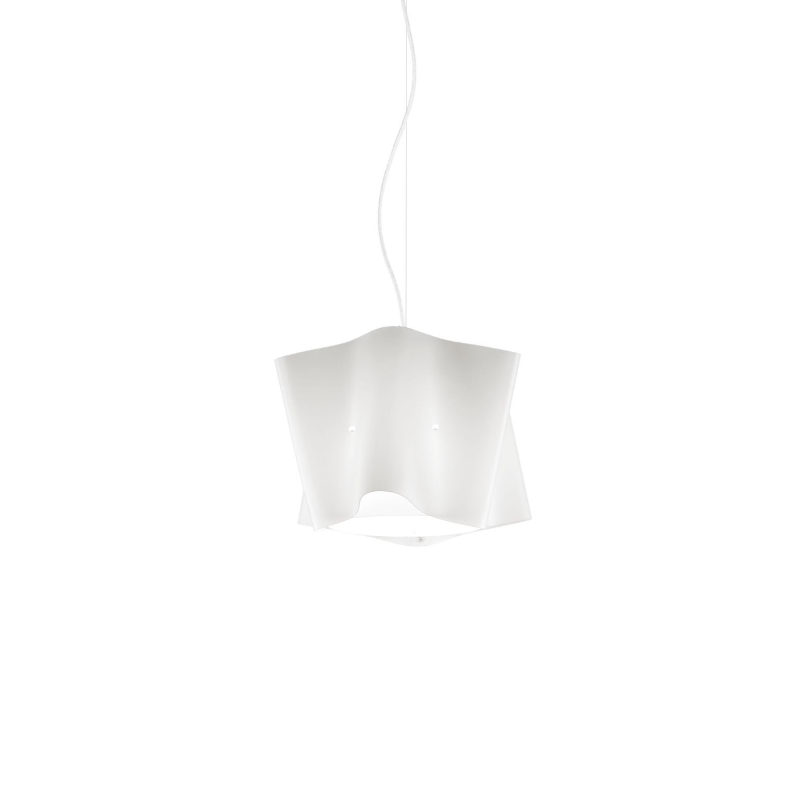 Sospensione Bianco in Metallo Cromato Cm. 25 x 25h