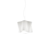 Sospensione Bianco in Metallo Cromato Cm. 25 x 25h