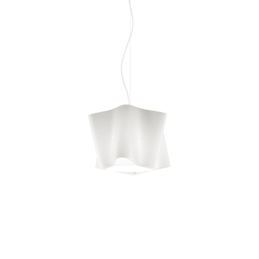 Sospensione Bianco in Metallo Cromato Cm. 25 x 25h