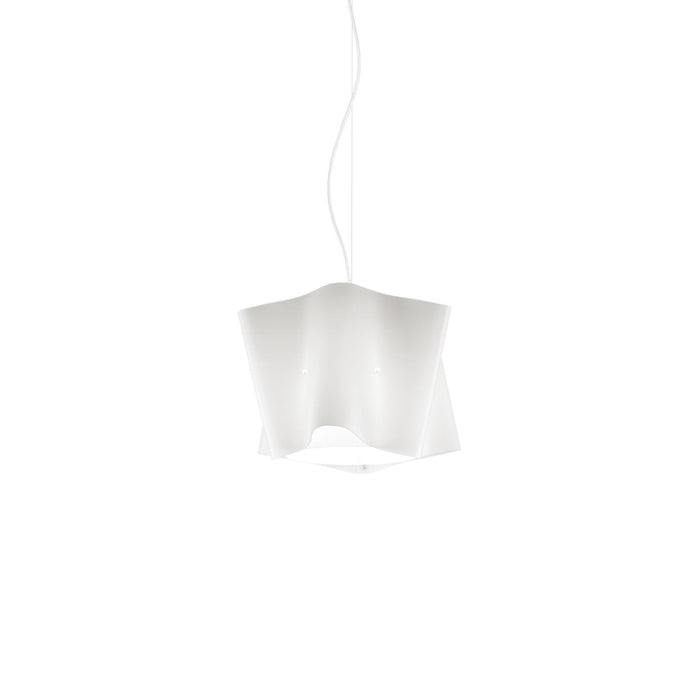 Sospensione Bianco in Metallo Cromato Cm. 25 x 25h