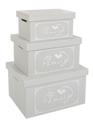 Scatola lovers rett grigio 30x19x16h, 36x25x20h, 42x31x24h