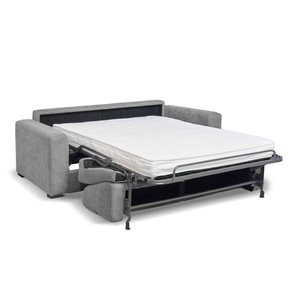 Divano letto 3 posti con braccioli moca colore antracite  186 x 96 x 90 cm