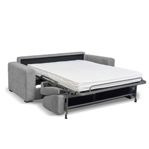 Divano letto 3 posti con braccioli moca colore antracite  186 x 96 x 90 cm